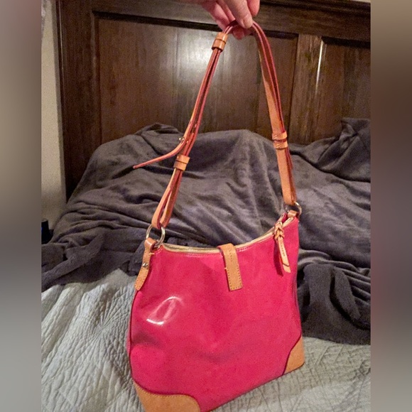 Hot Pink Patent Dooney & Bourke Hobo - Picture 3 of 5